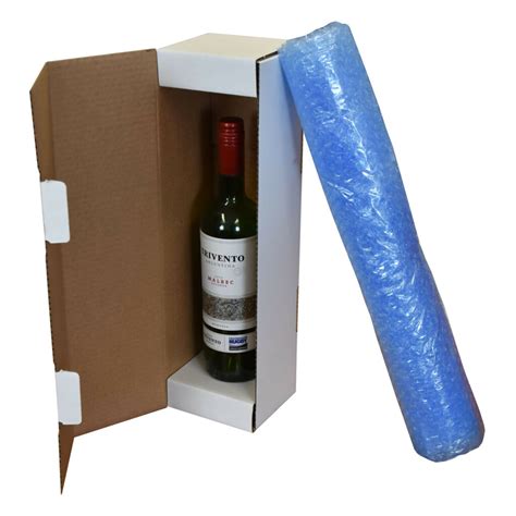 Strong Cardboard Postal Boxes for Bottles of Wine includes Bubble Wrap - Packaging Shack