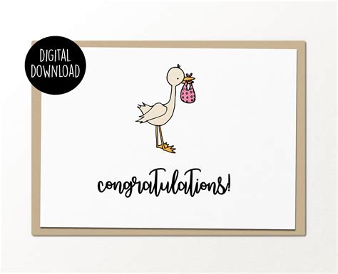 Congratulations Printable Baby Card Digital Download Funny Etsy