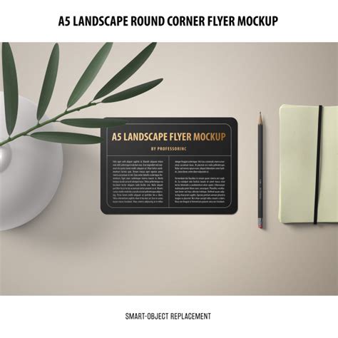 Download A5 landscape flyer mockup | Free PSD File
