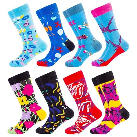 Mens Fun Dress Socks Colorful Funky Fancy Novelty Funny Casual Socks
