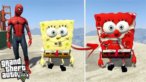 Spongebob Becomes Spiderman Gta 5 Mods Youtube