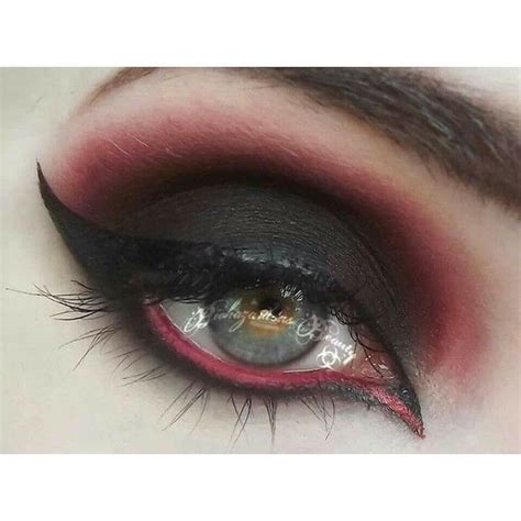 Black And Red Gothy Makeup Tutorial Liked On Polyvore Featuring Beauty