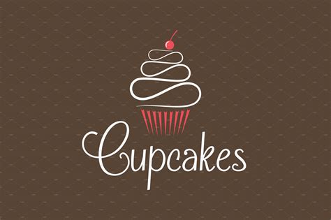 Cupcake Logo Design Background Food Illustrations Creative Market