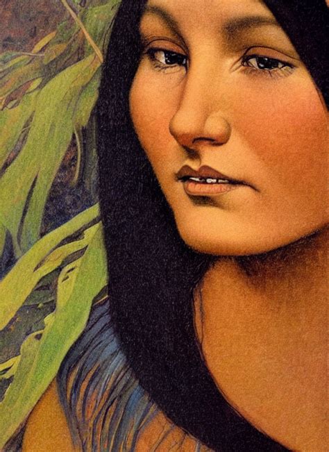 Prompthunt Realistic Portrait Of Pocahontas Detailed Art By Maxfield