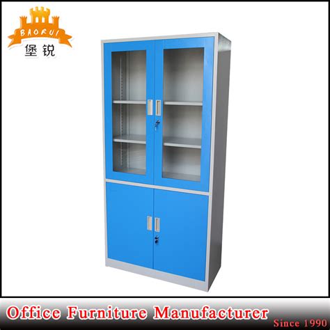 Steel Furniture Glass Door Cupboard Metal Office Filing Cabinet With 4 Doors China Filing
