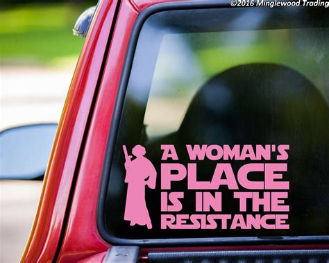 A Womans Place Is In The Resistance Vinyl Decal Sticker 10 X 5