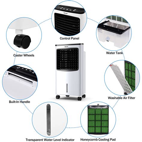 Portable Air Cooler Fan Filter Humidify Anion W Remote Control Ebay