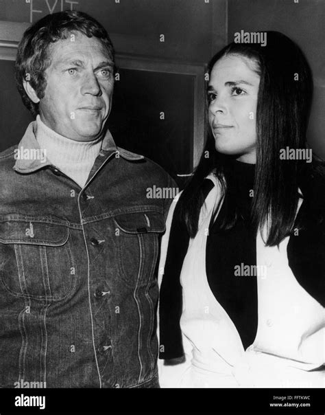 Steve Mcqueen 1930 1980 Namerican Film Actor With His Future Wife