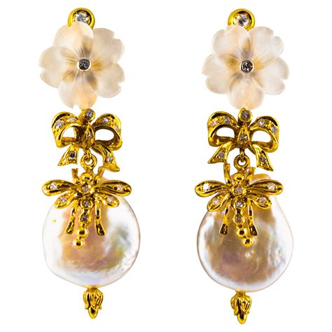 Art Nouveau Carat White Diamond Amethyst Pearl Yellow Gold Drop