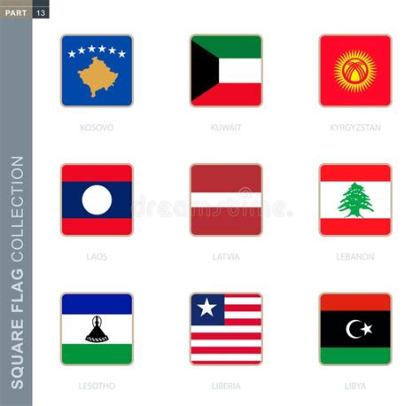 Square Flags Of The World Collection Sorted By Continents And
