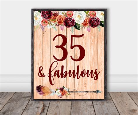 35th Birthday Banner 35 And Fabulous 35th Party Banner 35th Etsy