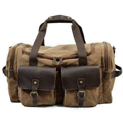 Man Vintage Military Travel Duffel Bag Multi Pocket Review