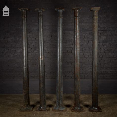 For Sale Set Of 5 19th C Industrial Cast Iron Columns Pillars