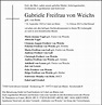 Traueranzeigen von Gabriele Freifrau von Weichs | OstalbTrauer