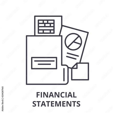 Financial Statements Line Icon Concept Financial Statements Vector