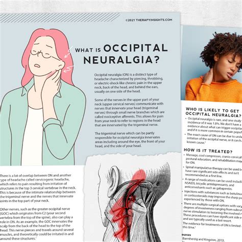 Occipital Neuralgia Adult And Pediatric Printable Resources For