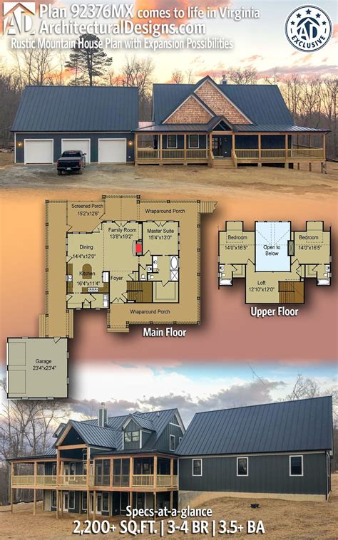 Plan 92376mx Rustic Mountain House Plan With Expansion Possibilities