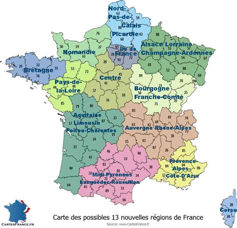 Les capitales de régions sont en rouge pour se distinguer des simples chefs de lieux. Carte de France Régions et Départements français ...