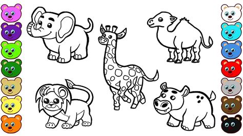 Download and print these free printable of animals coloring pages for free. African Animals Coloring Pages for Children - YouTube
