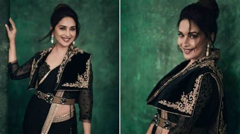 Madhuri Dixit Makes Our Hearts Go Dhak Dhak In Black Saree Worth ₹12 Lakh Fashion Trends