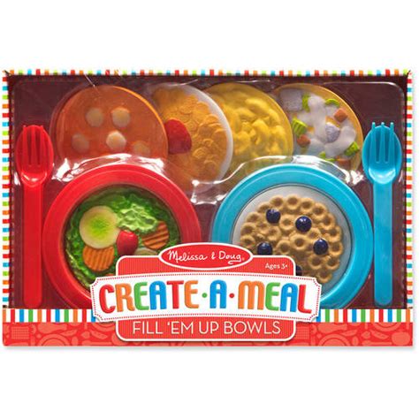 Melissa And Doug Create A Meal Fill Em Up Bowls 12 Pcs Play Food And