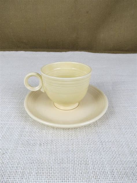 Fiesta Old Ivory Cup And Saucer Set Genuine Fiesta Ware Cup And