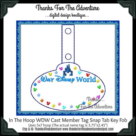 Ith In The Hoop Walt Disney World Cast Member Name Tag Etsy