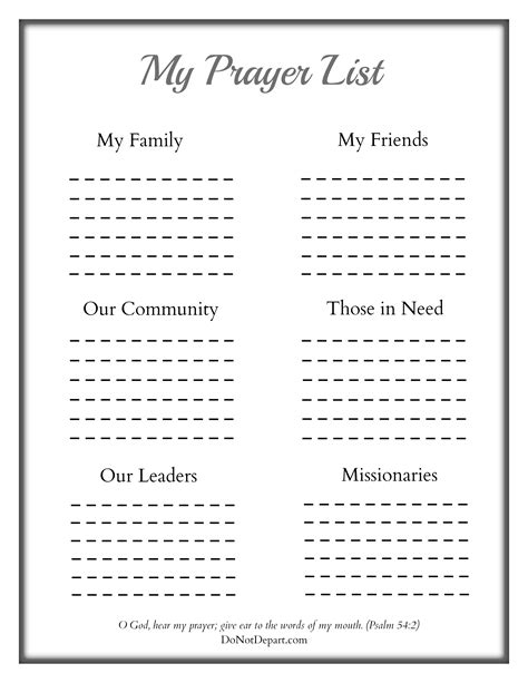 Printable Prayer Sheet For Children Do Not Depart