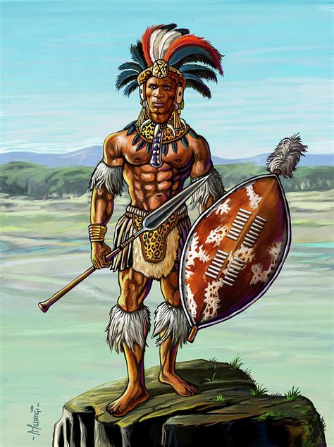 Warrior King Shaka Zulu Painting By Anthony Mwangi Fine Art America