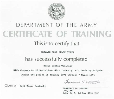 Army Certificate Of Training Template Doyadoyasamos Within Army