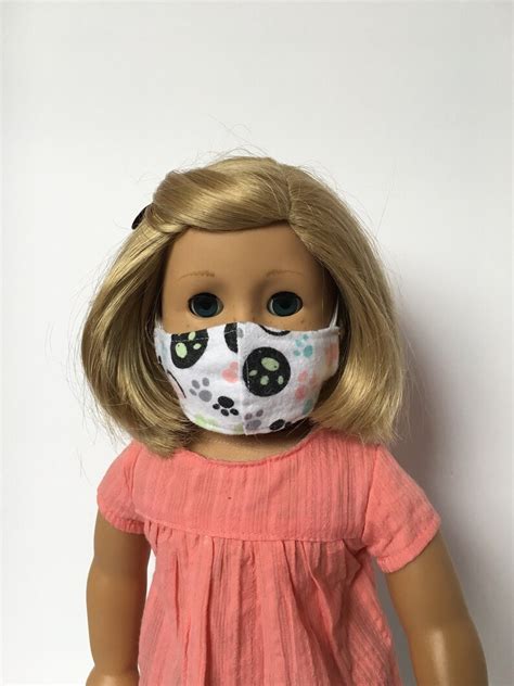 Fits American Girl Doll Face Masks Paw Print Mask 100 Etsy