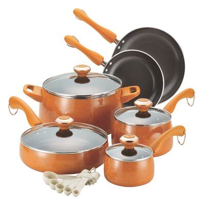 It reduces the use of oil or fats for cooking food and assists in cooking evenly, avoiding sticking to the surface. Paula Deen Porcelain 15 Piece Cookware Set & Reviews | Wayfair
