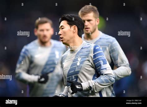 Tottenham Hotspur's Son Heung-min warming up before the game Stock