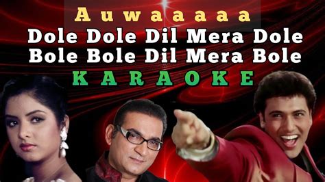 Dole Dole Dil Mera Dole Hindi Karaoke Lyrics Abhijeet Govinda Shola Aur Shabnam Divya