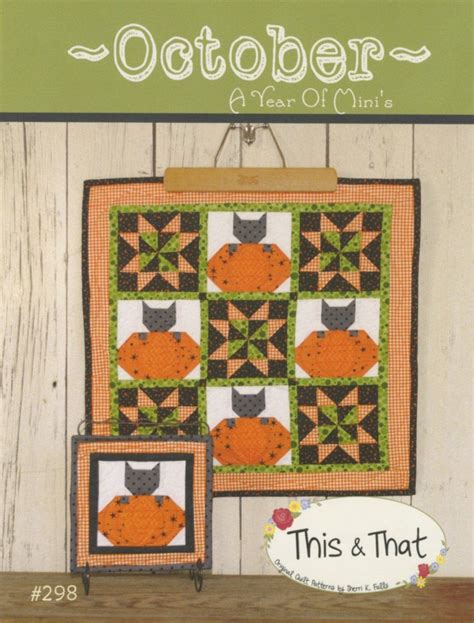 October Mini Quilt Pattern | Quilts, Mini quilt patterns, Halloween quilts