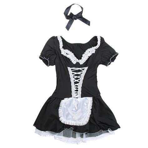 Ladies Sexy French Maid Waitress Rocky Horror Uniform Fancy Dress