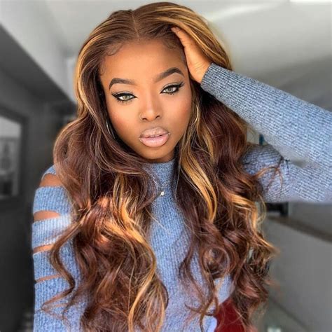 Buy 13x4 Brown Highlight Lace Front Wig Body Wave Cywigs