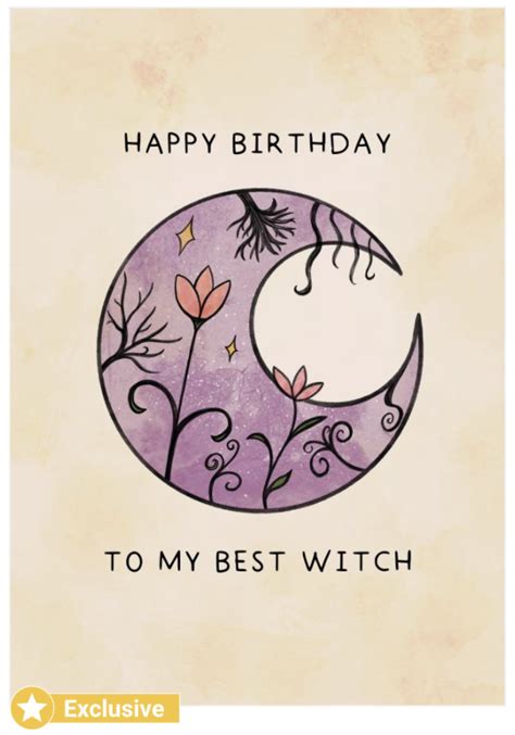 Happy Birthday To My Best Witch Greetings Card Happy Birthday Wishes