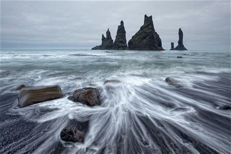 Seastacks Reynisdrangar Reynisfjar Iceland • • Photo