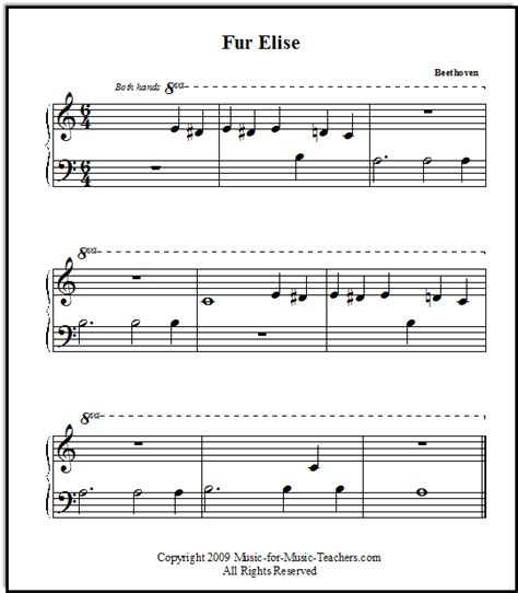 This sheet music is created in a transformative manner. Fur Elise Free & Easy Printable Sheet Music for Beginner Piano