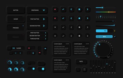 Detailed Black User Interface Pack 1225413 Vector Art At Vecteezy