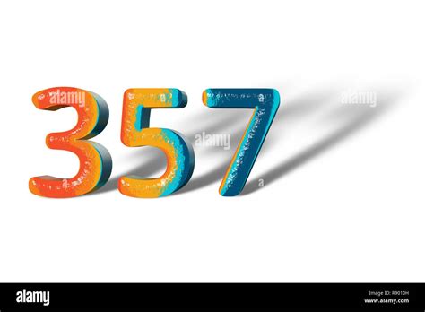 3d Number 357 Three Hundred Fifty Seven Lively Colours Stock Photo Alamy