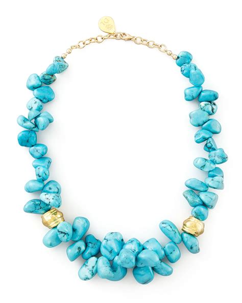 Lyst Devon Leigh Turquoise Cluster Beaded Necklace In Blue
