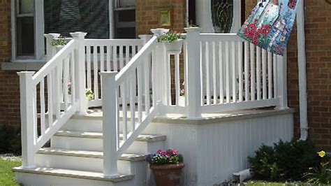 Vinyl fence, deck and handrail are the final touches to a maintenance free home. Vinyl Railings, Vinyl Railing, Vinyl Porch Railing - Vinyl Railing | Phillips Fencing
