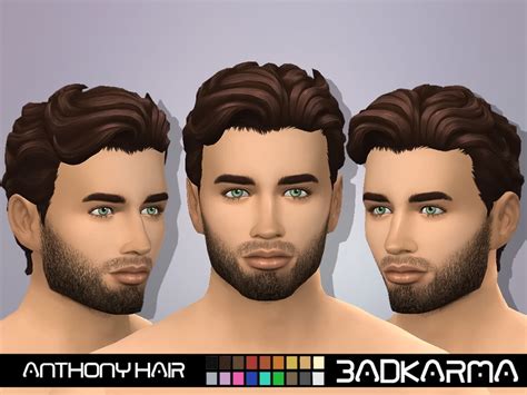 The Sims Resource Anthony Hair By Badkarma ~ Sims 4 Hairs