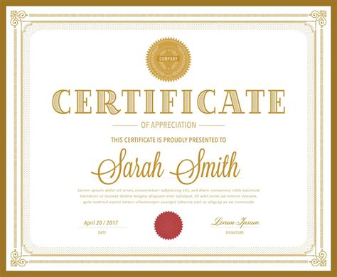 Gold Star Certificate Printable
