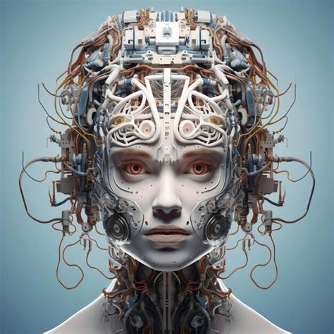 Premium Ai Image Ai Artificial Intelligence 3d Humanoid Face Of
