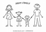 Family Sketch Images, Stock Photos & Vectors | Shutterstock | Disegno ...