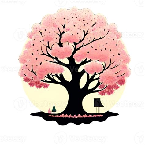 Ai Generated A Pink Tree With A Pink Blossom On It 34890554 Png