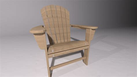 Beach Front Adirondack Wooden Chair1 3d Model 29 3ds Dwg Obj